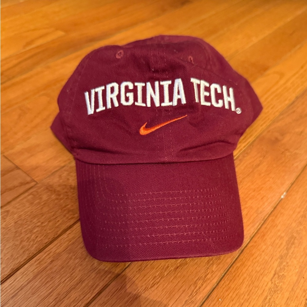 Nike Virginia Tech Maroon Baseball Cap with Orange Swoosh